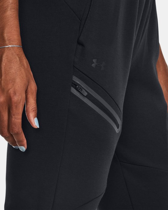 Pantalones de entrenamiento UA Unstoppable Fleece para mujer, Black, pdpMainDesktop image number 3
